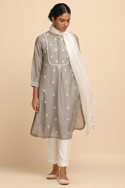 Light Grey Chikankari kurta