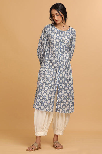 Indigo Hand Block Print kurta