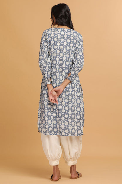 Indigo Hand Block Print kurta