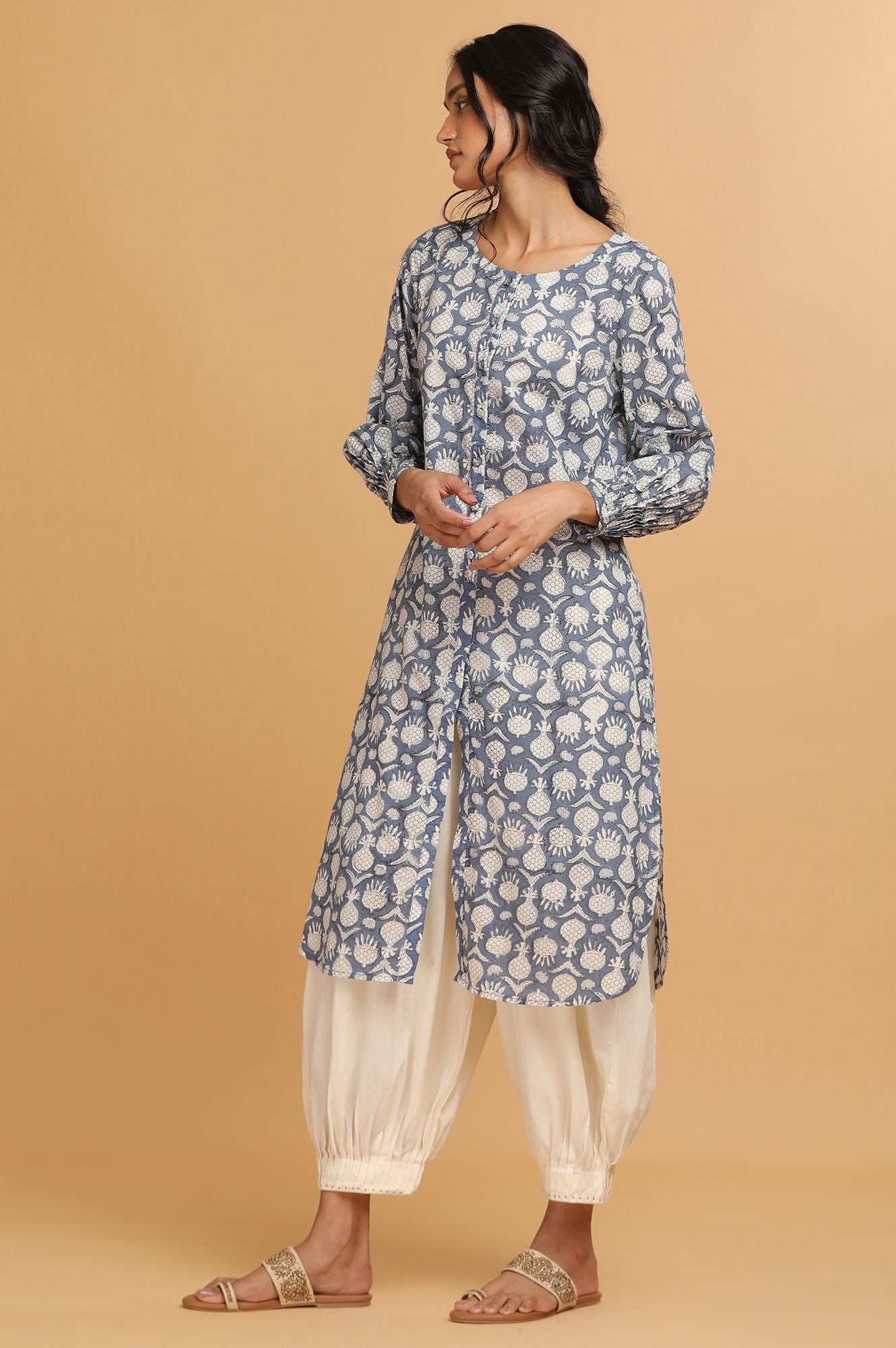 Indigo Hand Block Print kurta