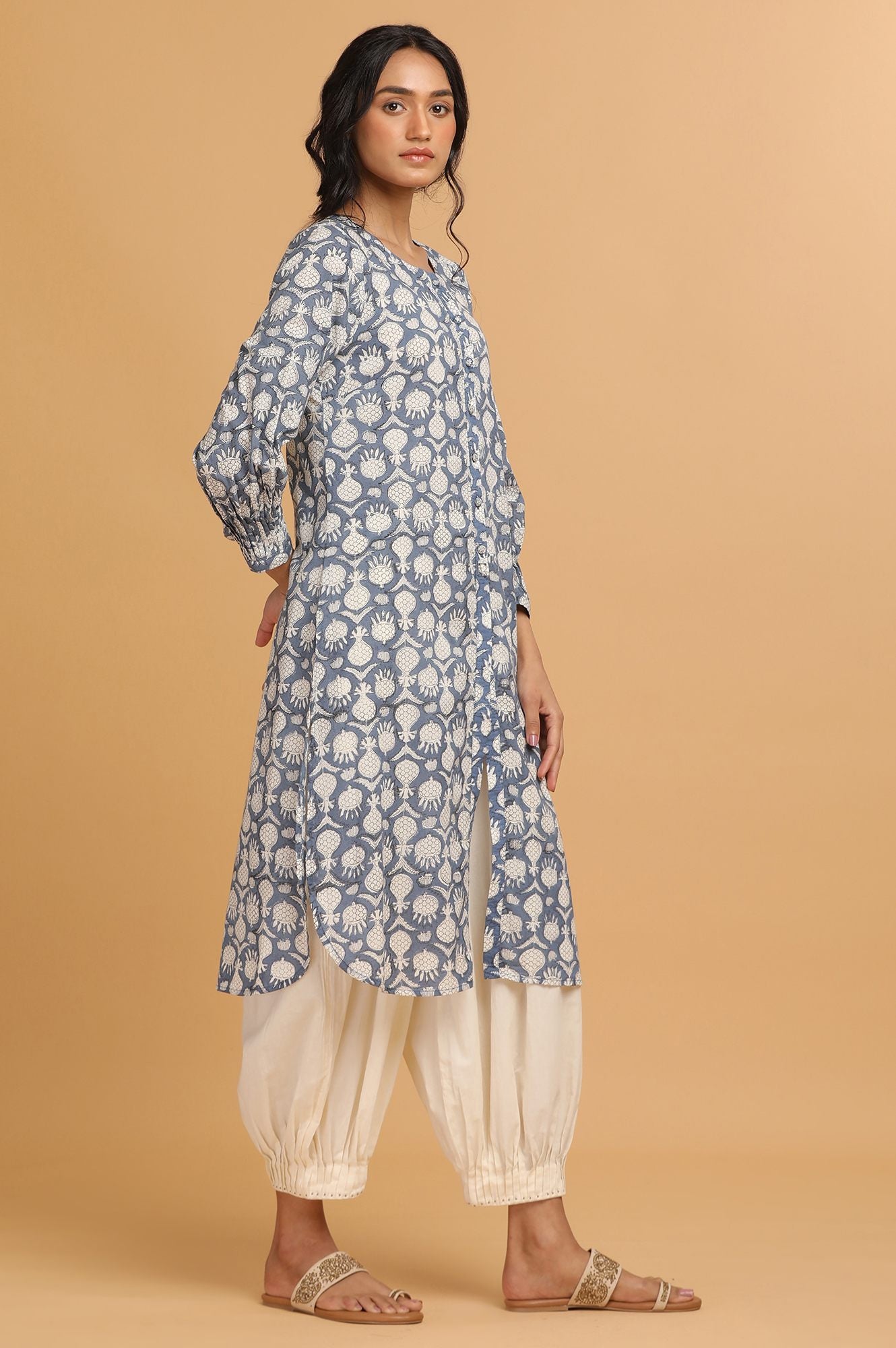 Indigo Hand Block Print kurta