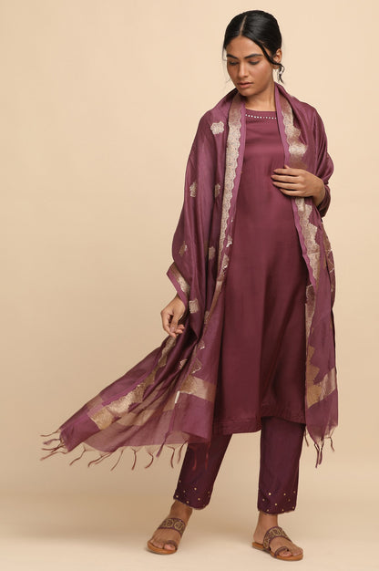 Prune Modal Satin Solid kurta