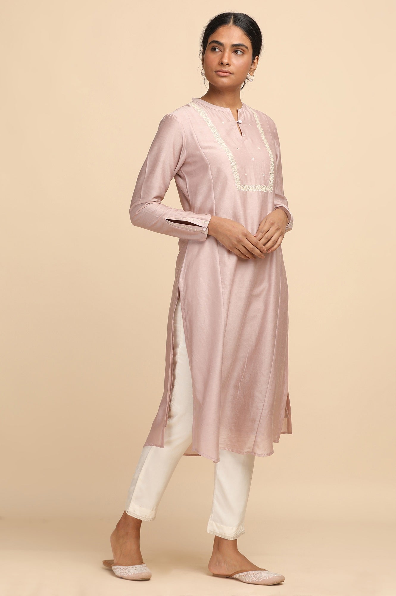 Light Pink Cotton Silk kurta