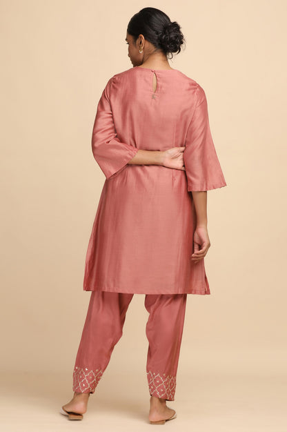 Dusty Pink Cotton Silk Short kurta