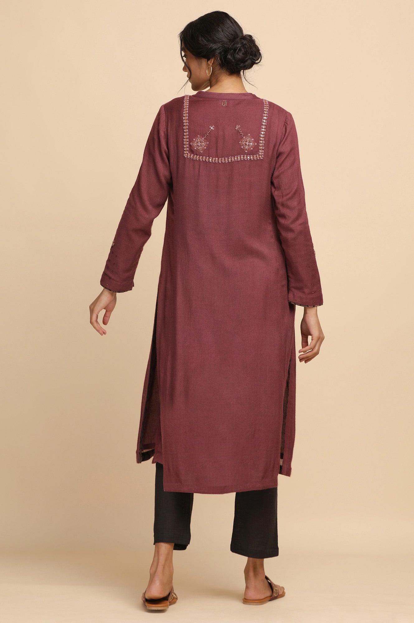 Dark Plum Woollen kurta