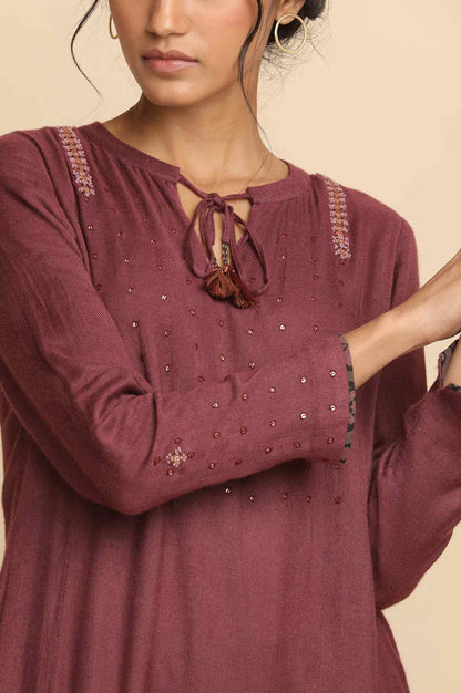 Dark Plum Woollen kurta