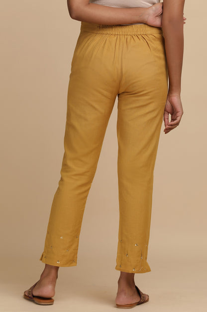 Mustard Solid Slim Pants