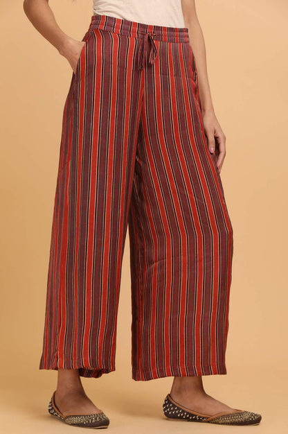 Stripe Ajrakh Print Parallel Pants - wforwoman