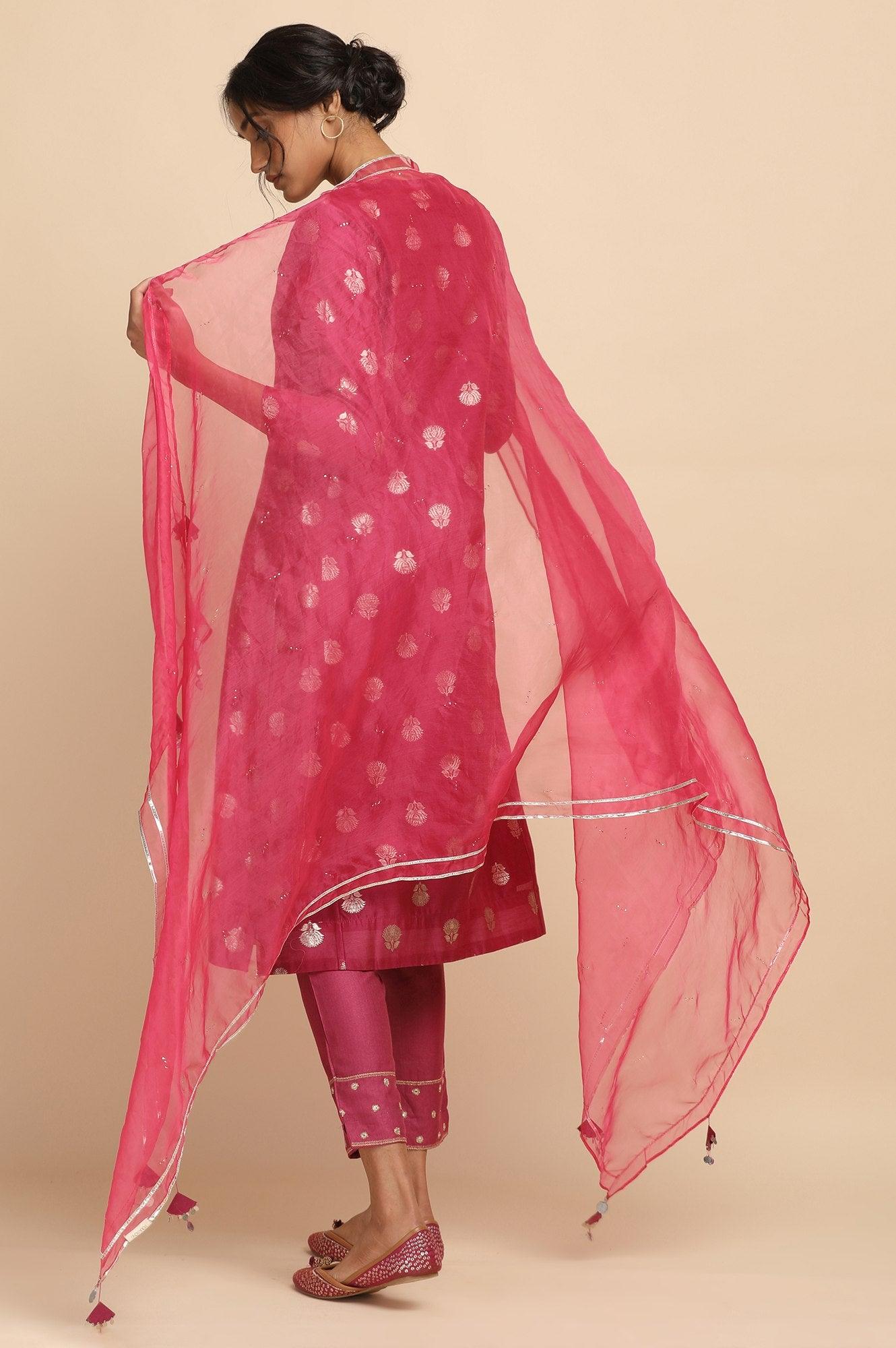 Bright Pink Silk Organza Drape - wforwoman