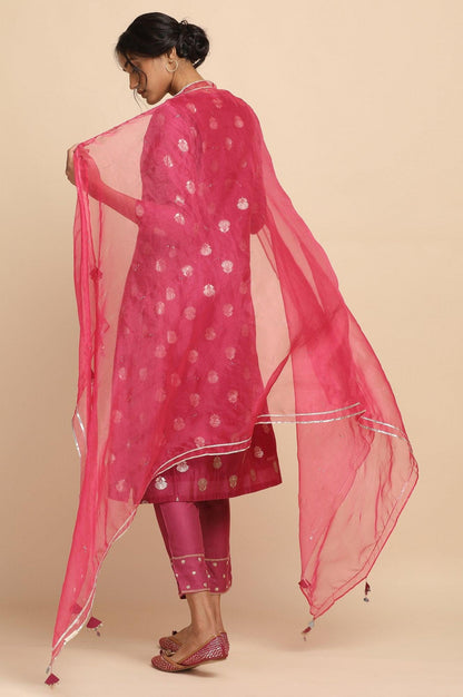 Bright Pink Silk Organza Drape - wforwoman