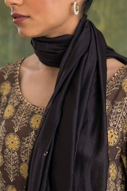 Dark Brown Cotton Silk Drape - wforwoman