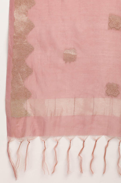 Dusty Pink Cotton Silk Jacquard Drape - wforwoman