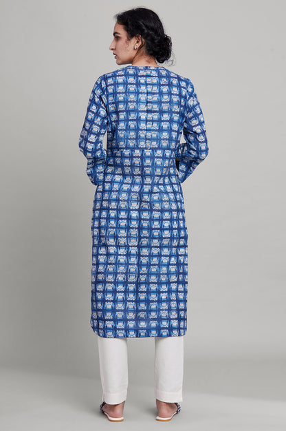 Indigo Hand Block Printed kurta