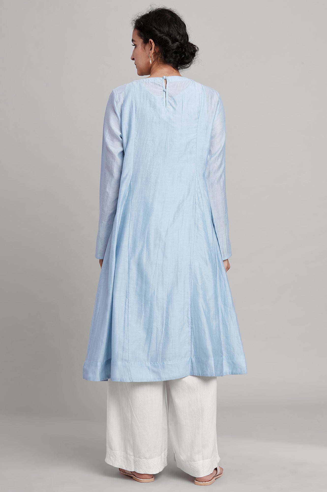 Light Blue Silk Chanderi kurta