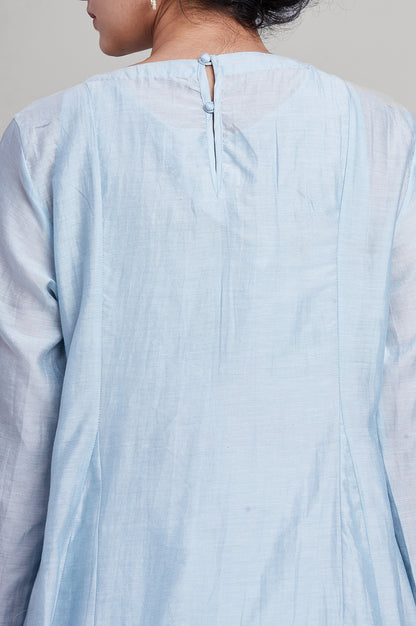 Light Blue Silk Chanderi kurta