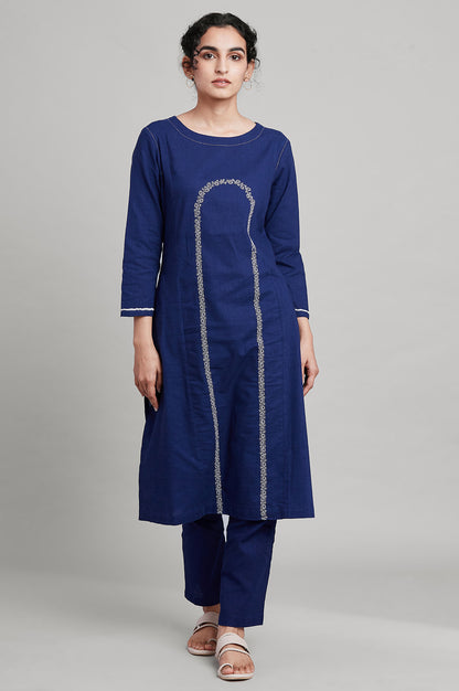 Indigo Blue A-line kurta