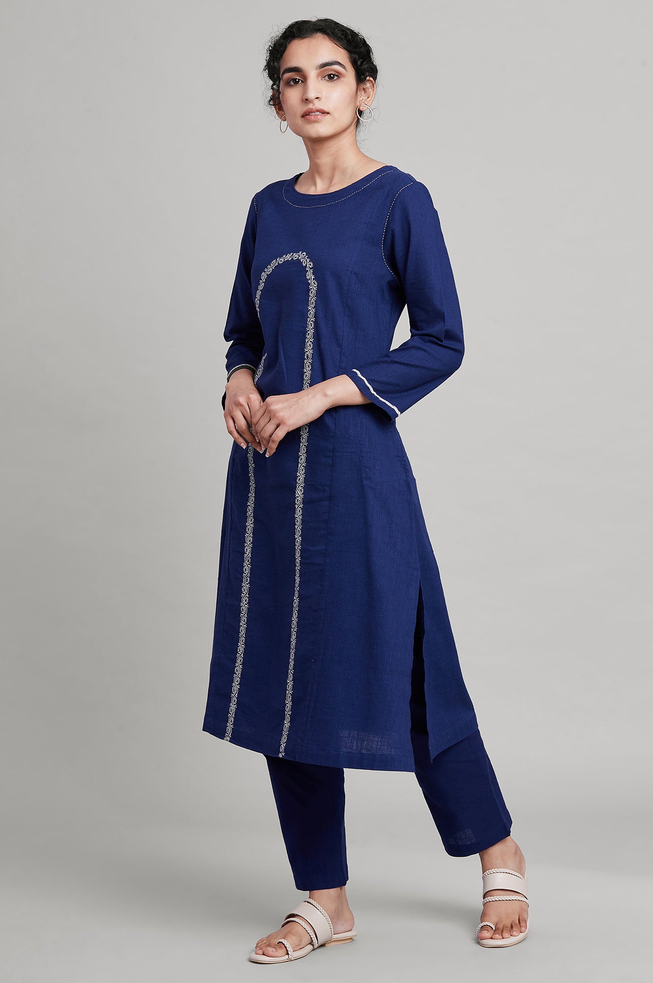 Indigo Blue A-line kurta