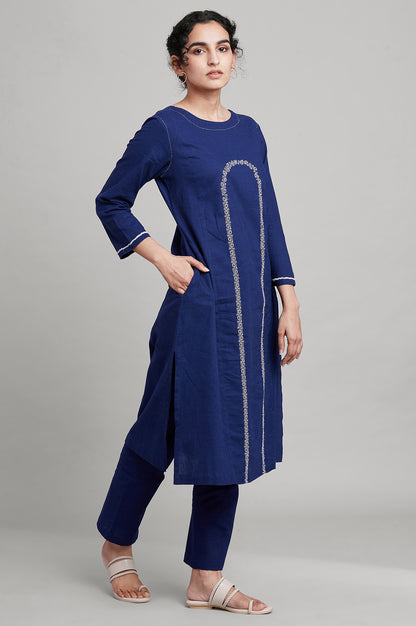 Indigo Blue A-line kurta