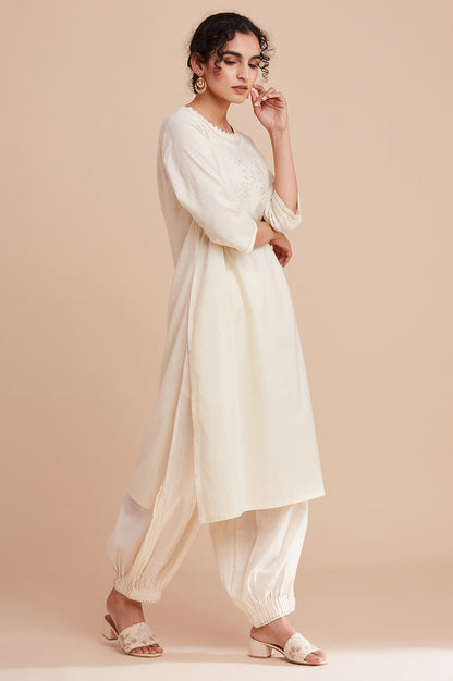 Ecru Harit Khadi Solid kurta