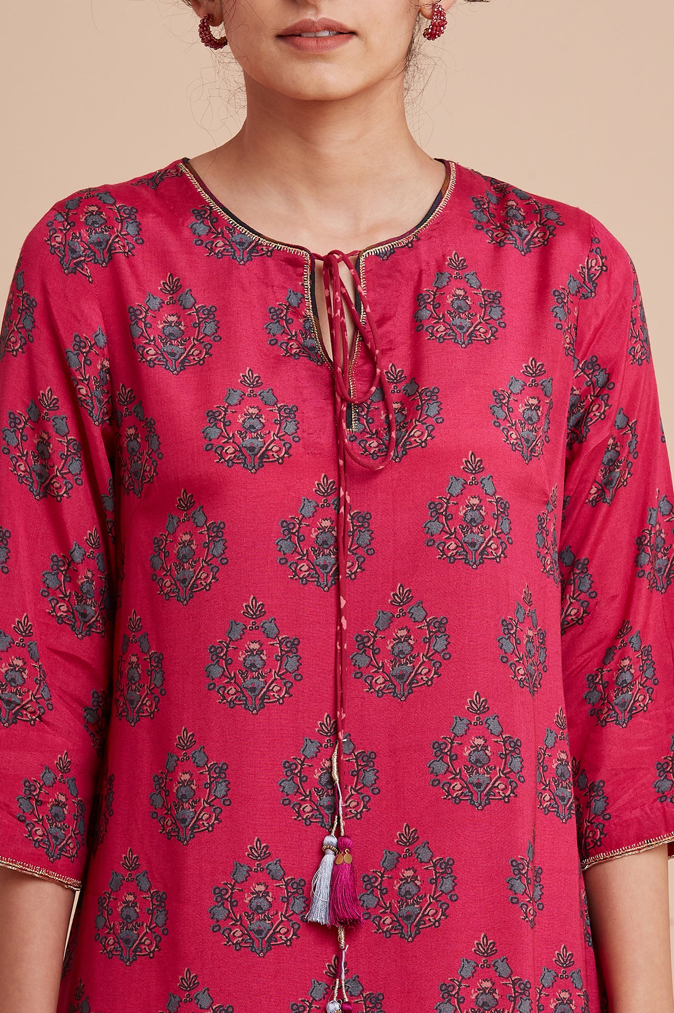 Pink All-Over Buti Print kurta