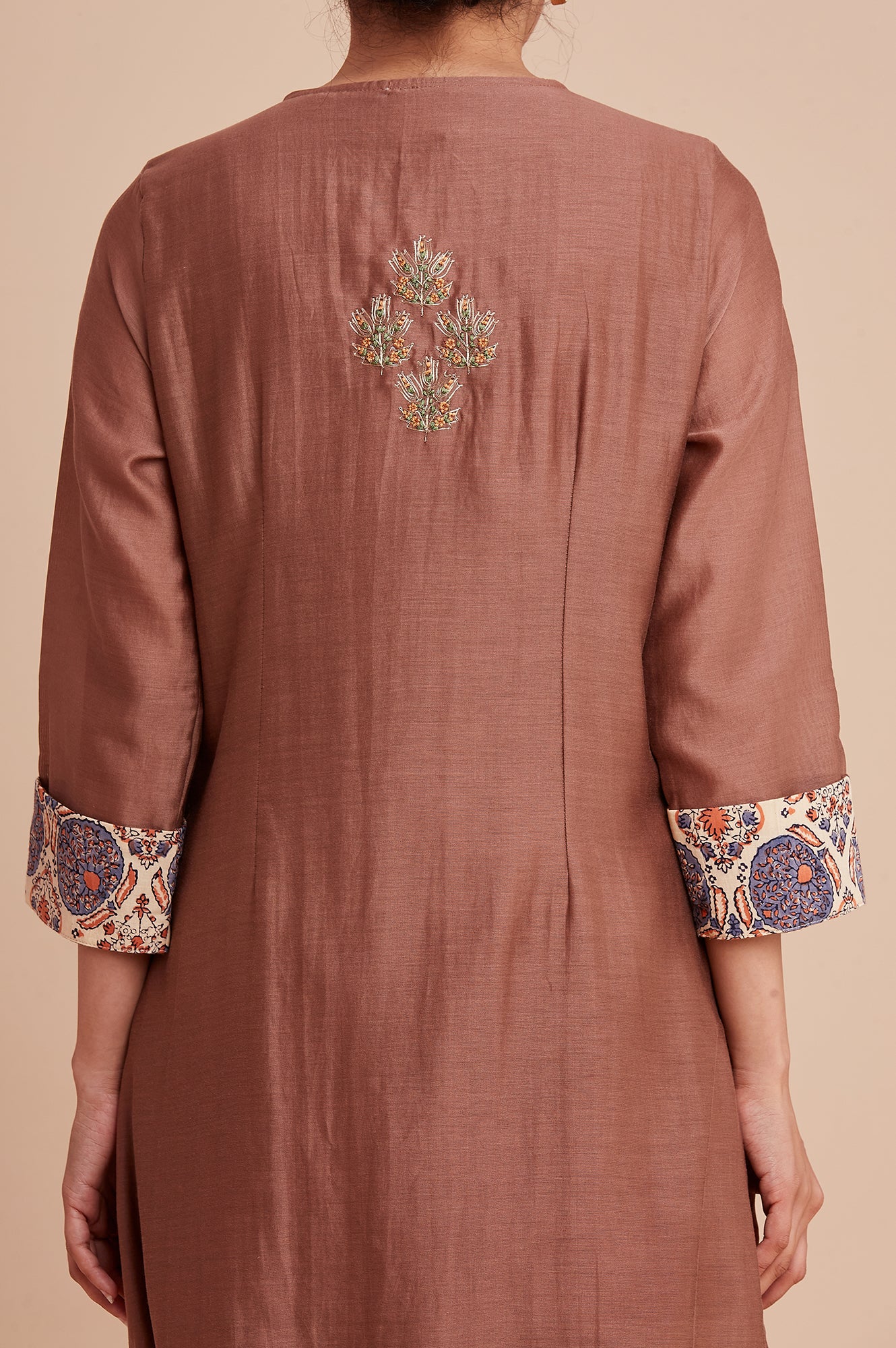 Beige Silk Chanderi kurta