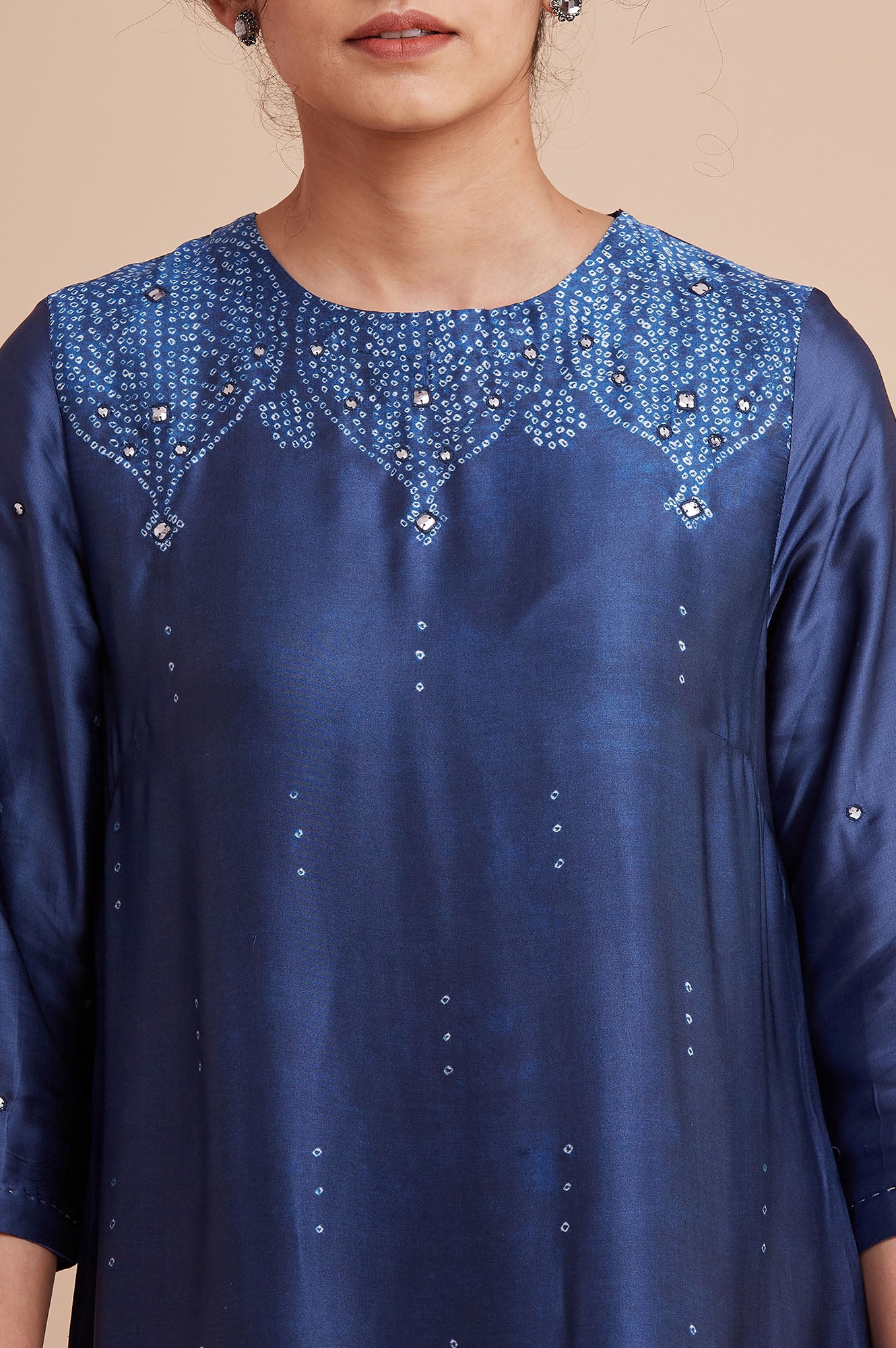 Blue Modal Satin kurta