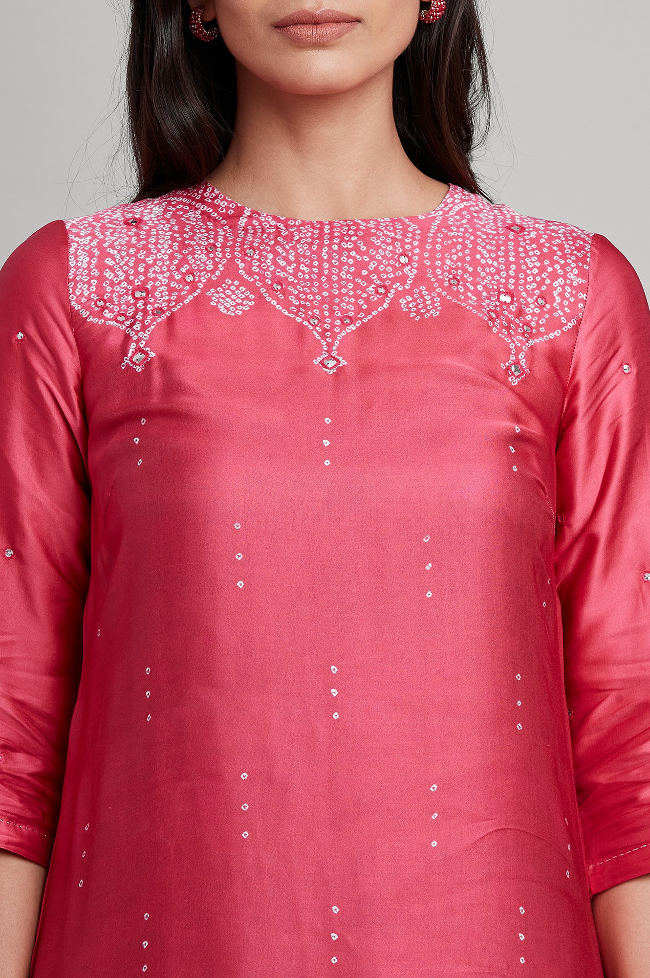 Pink Modal Satin kurta