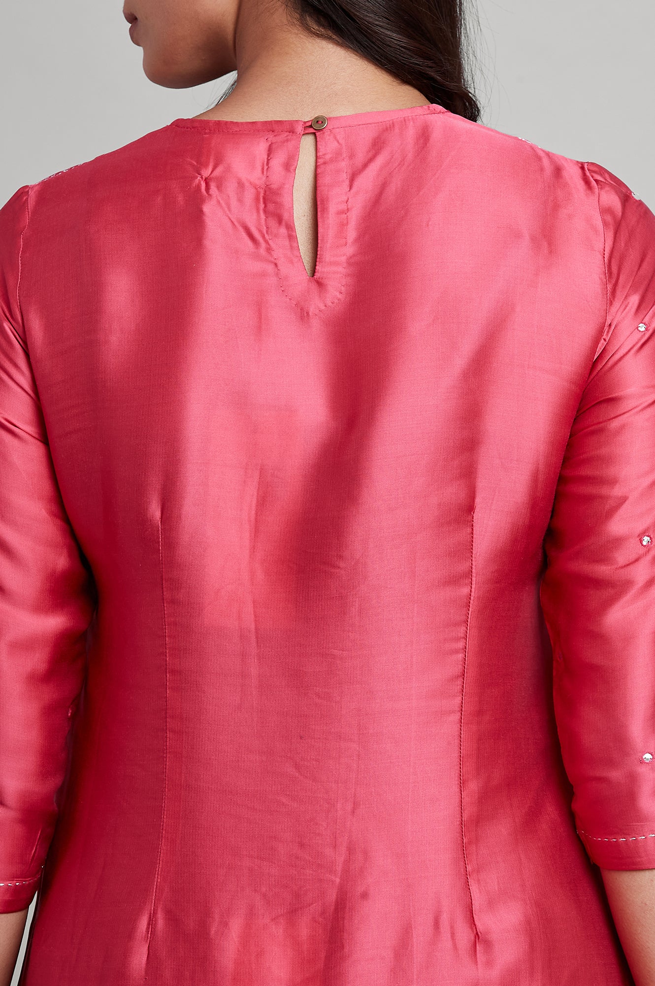 Pink Modal Satin kurta