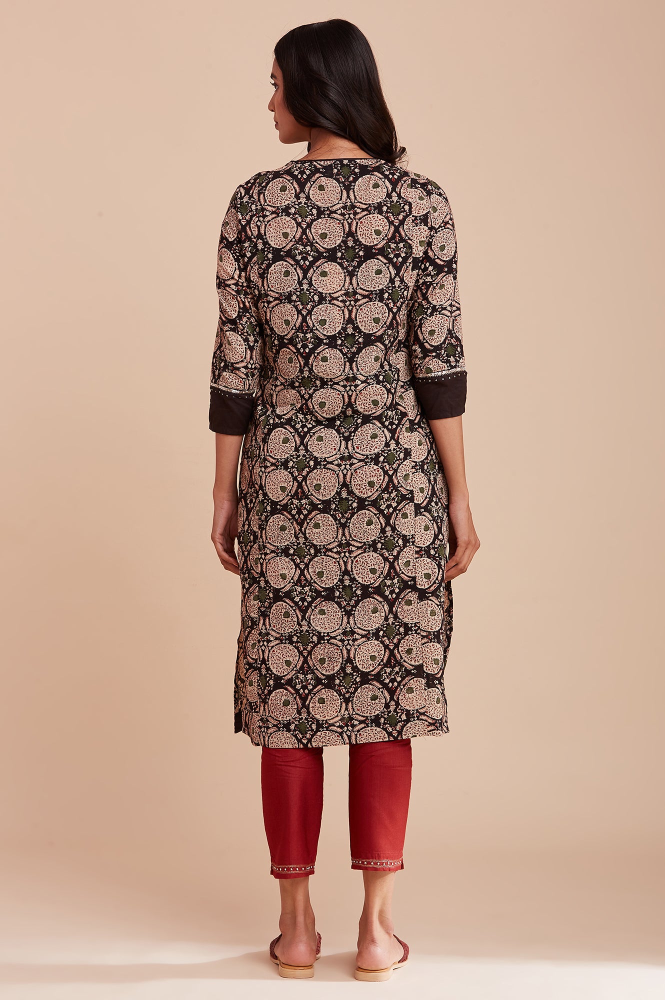 Brown Hand Block Print kurta