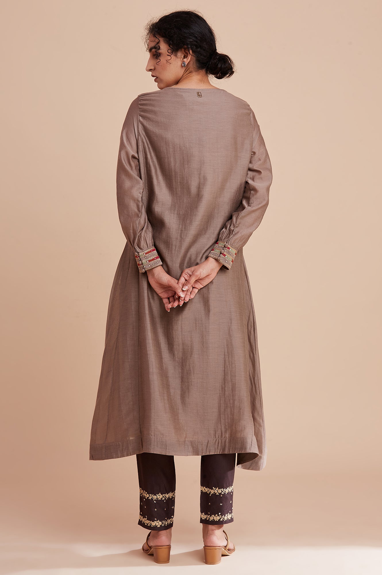 Light Grey Silk Chanderi kurta