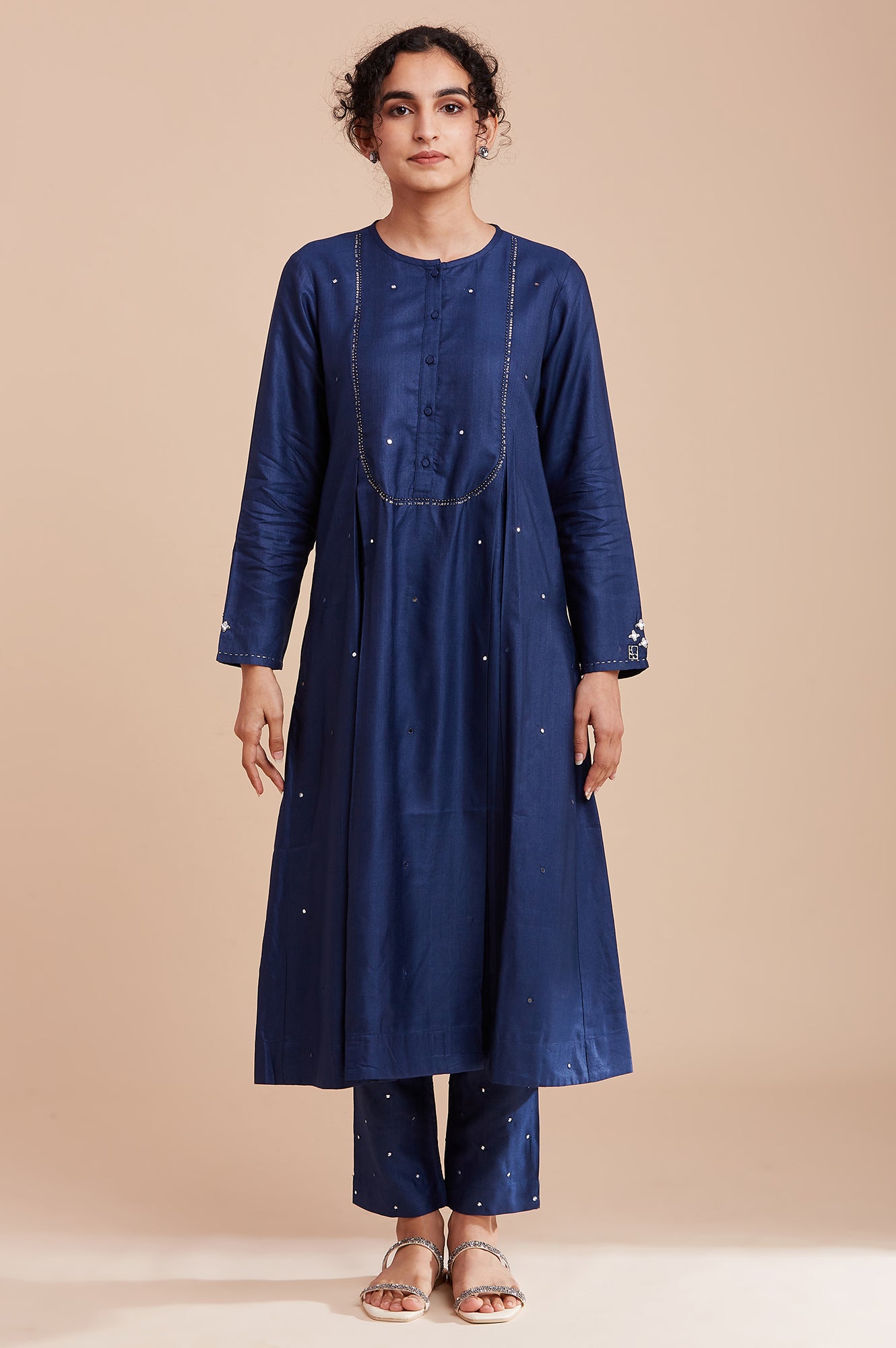 Blue Mirror Work kurta