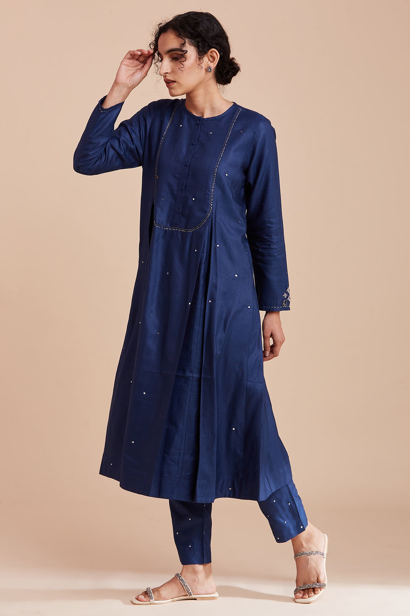 Blue Mirror Work kurta