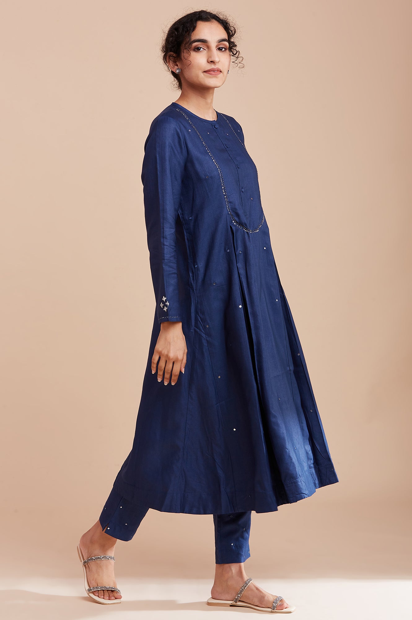 Blue Mirror Work kurta