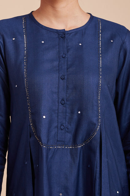 Blue Mirror Work kurta