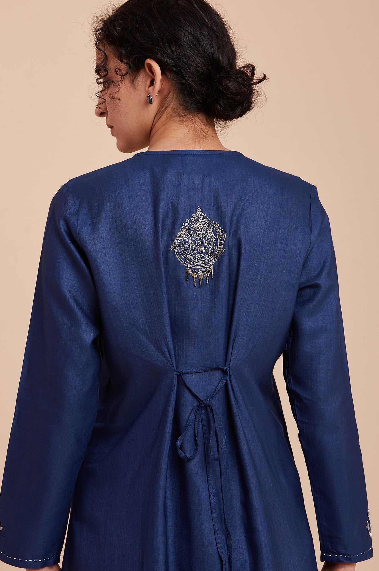 Blue Mirror Work kurta