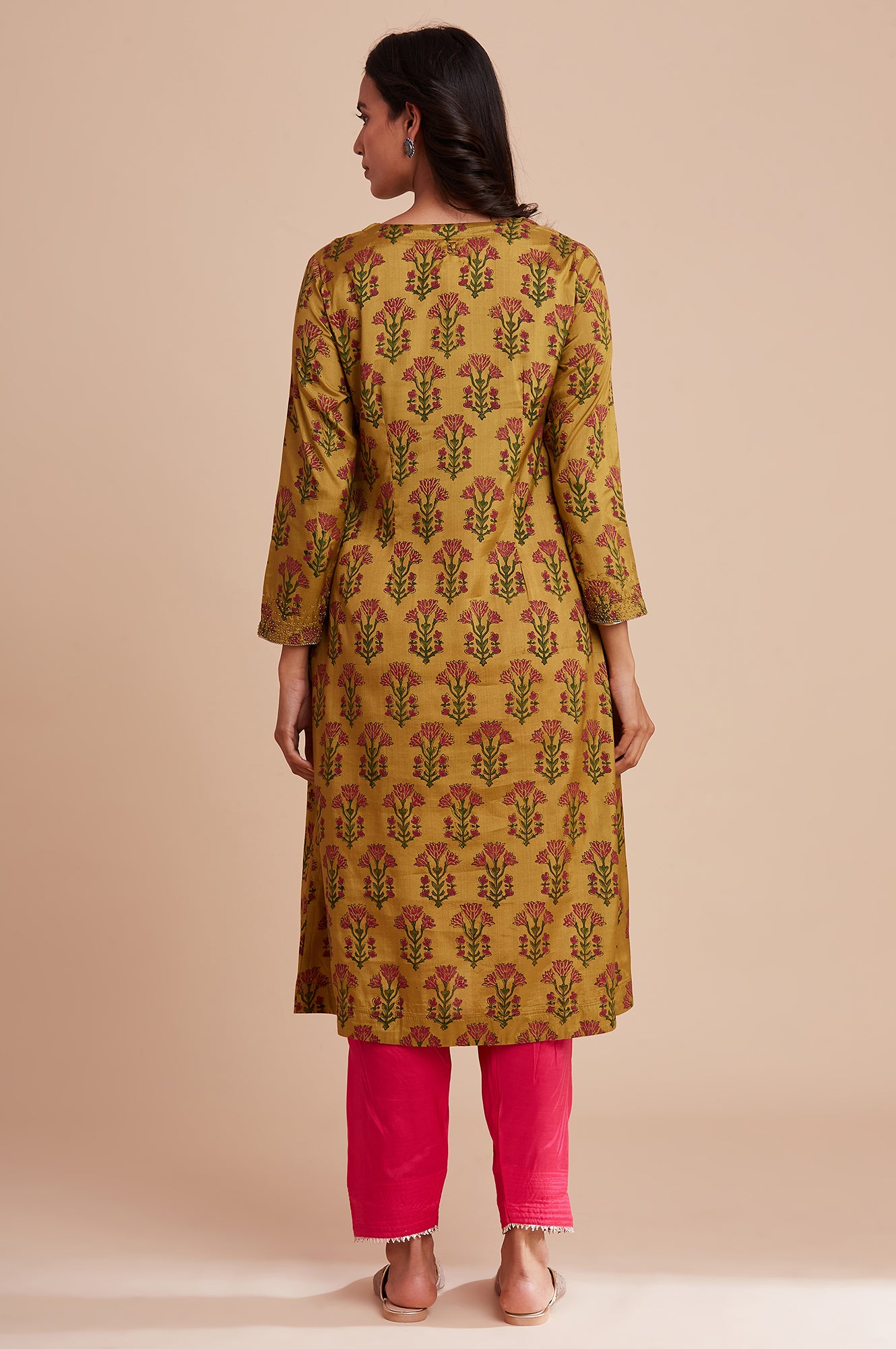 Yellow Hand Block Print kurta