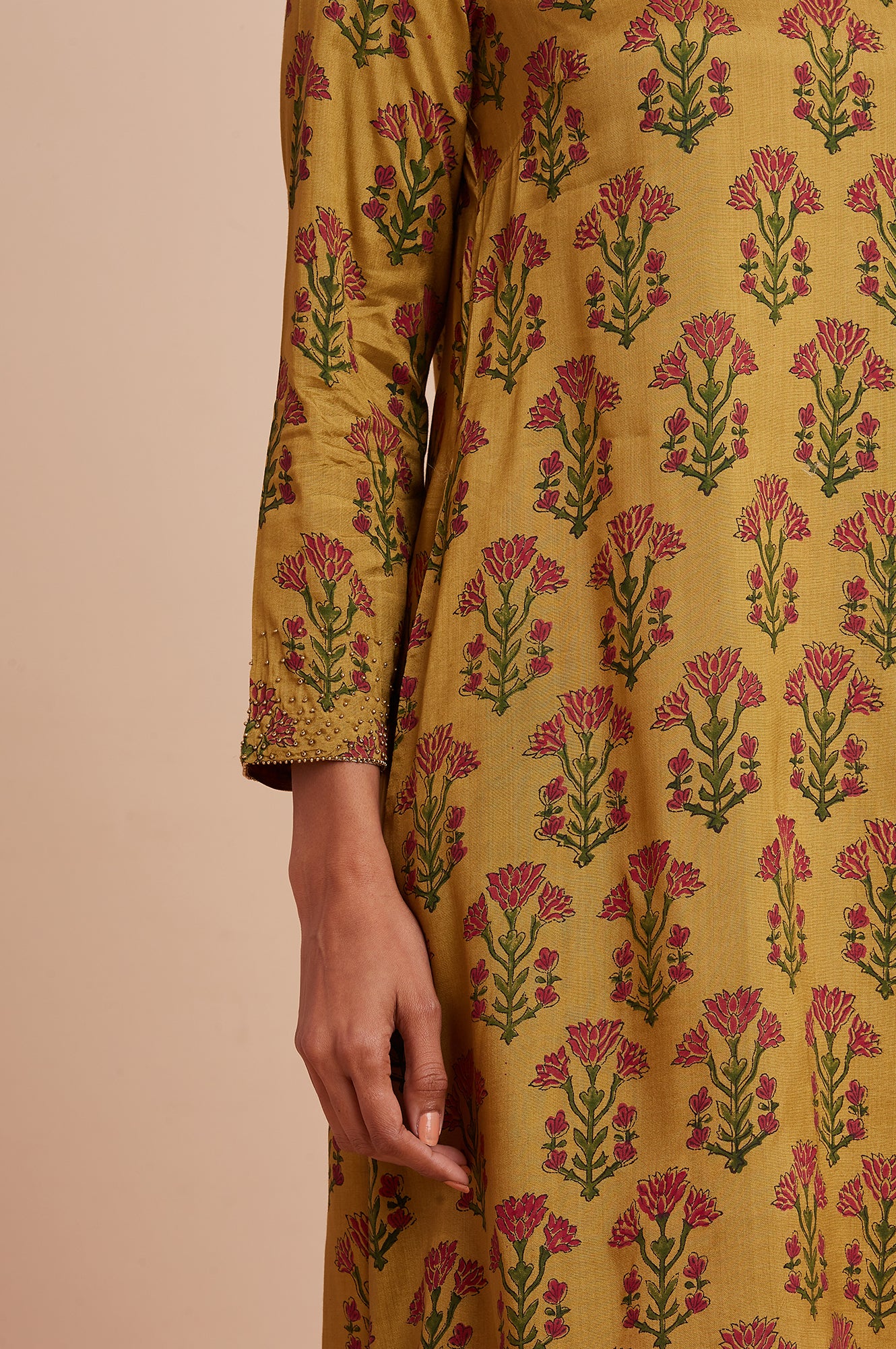 Yellow Hand Block Print kurta