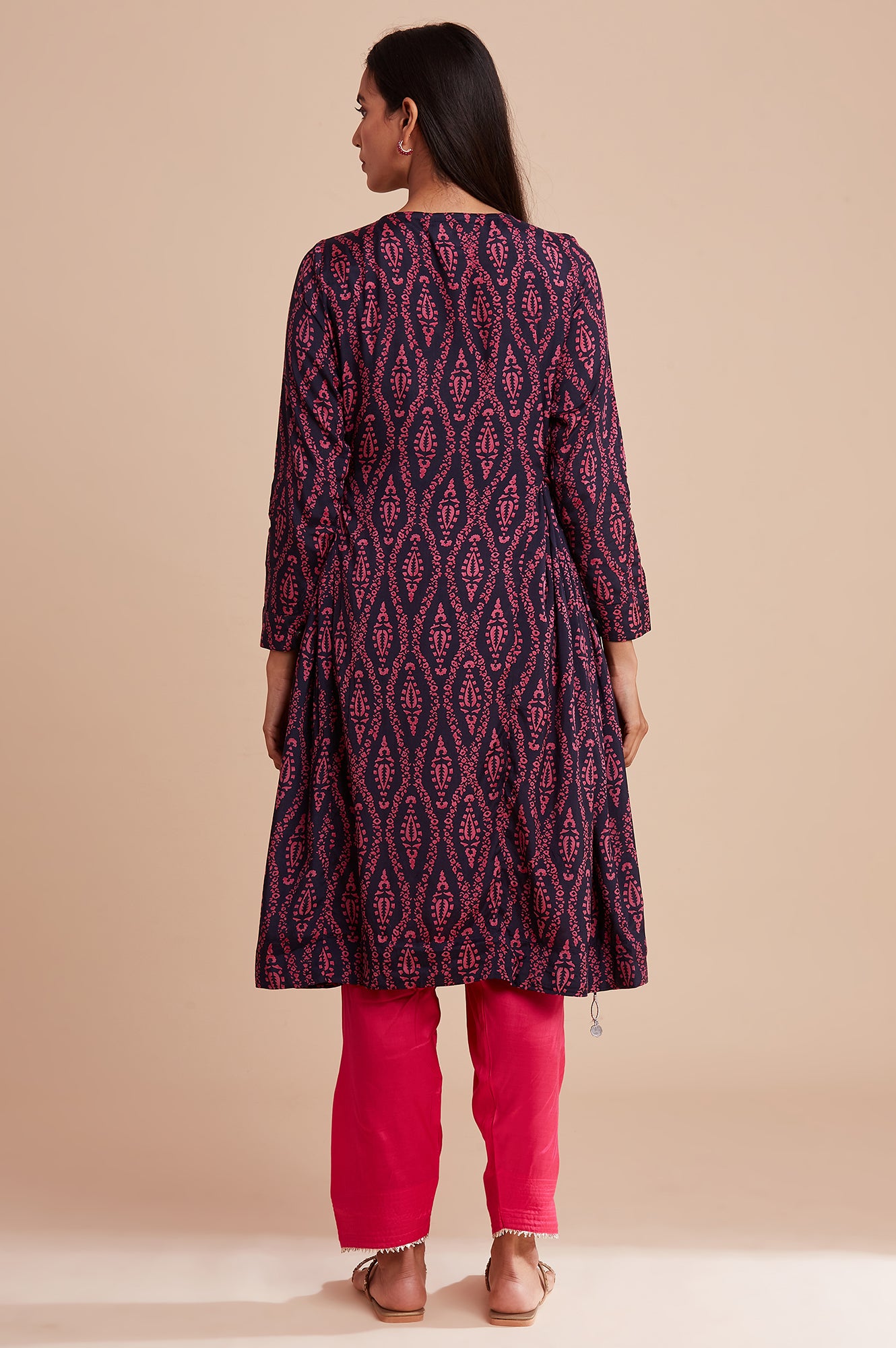 Dark Blue Block Print kurta