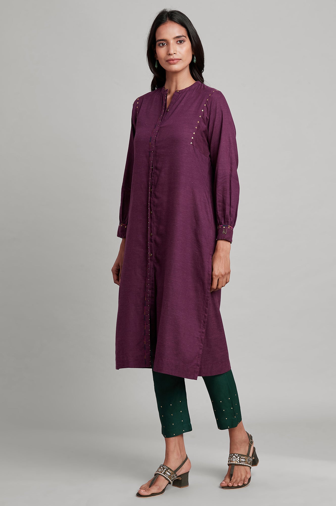 Purple Harit Khadi Shirt Dress