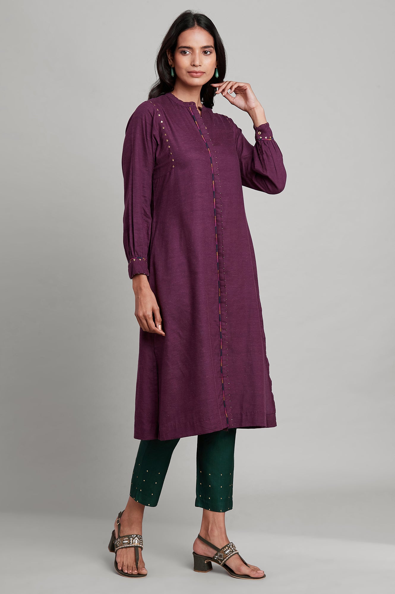 Purple Harit Khadi Shirt Dress