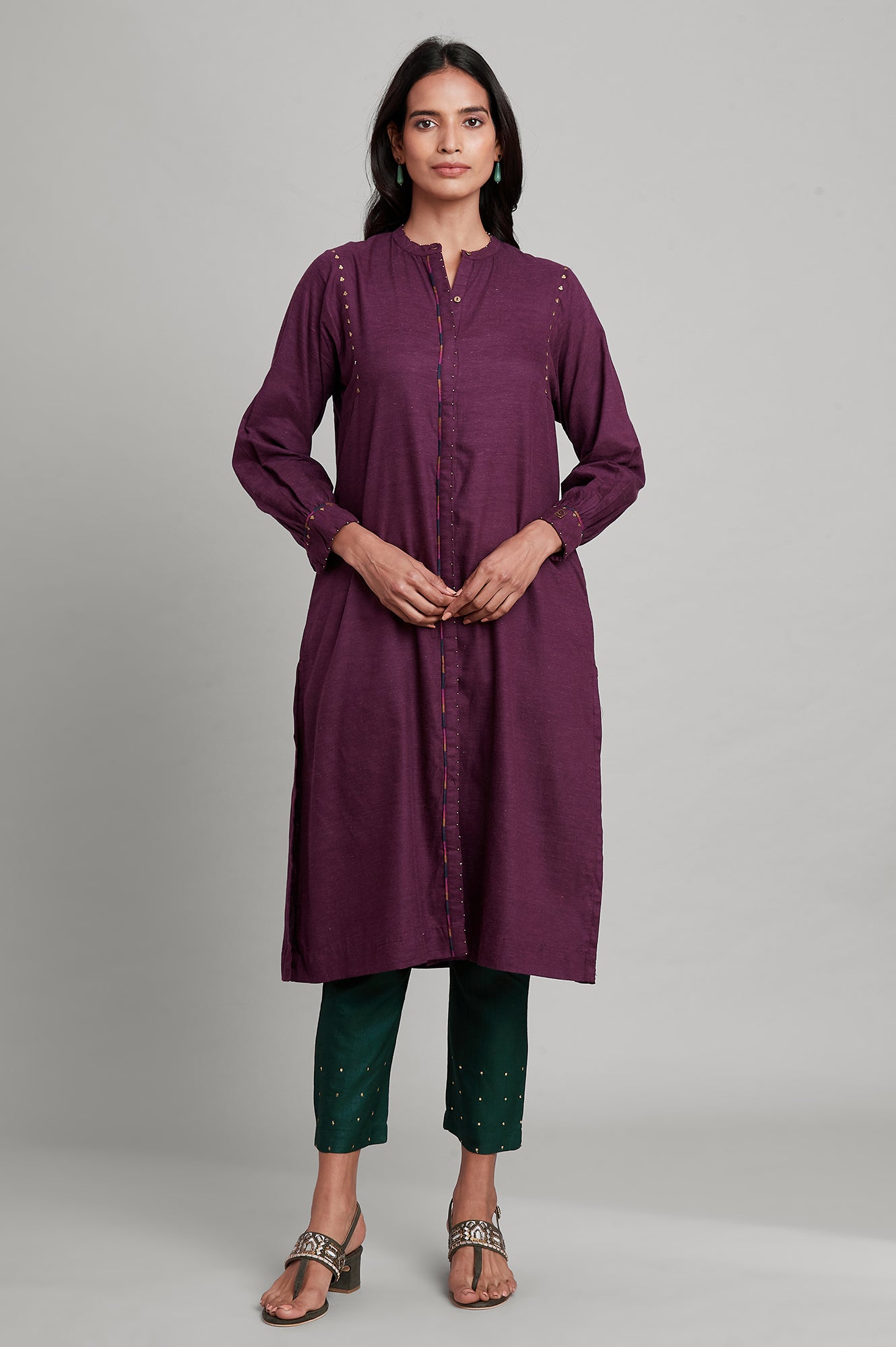 Purple Harit Khadi Shirt Dress