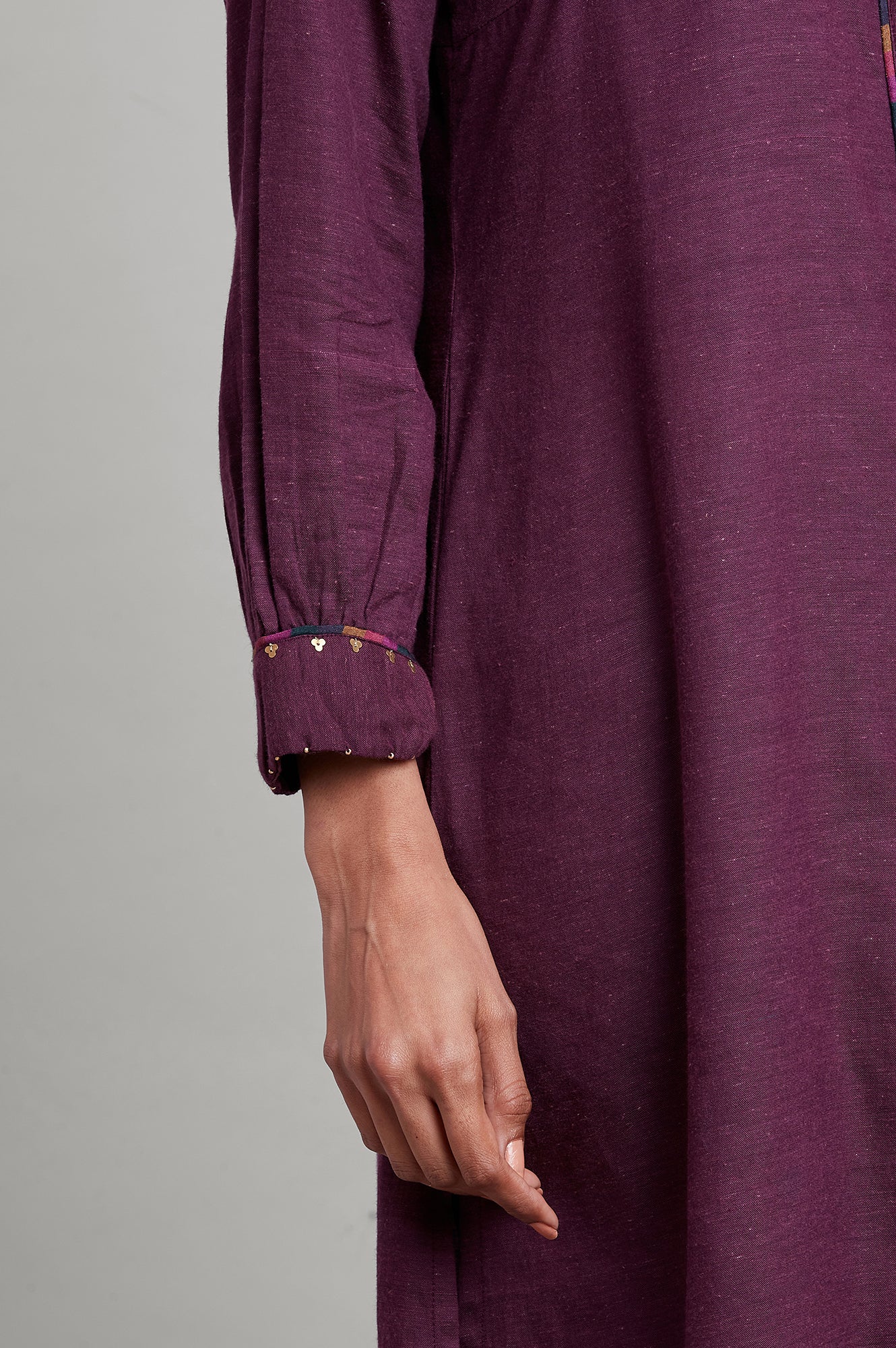 Purple Harit Khadi Shirt Dress