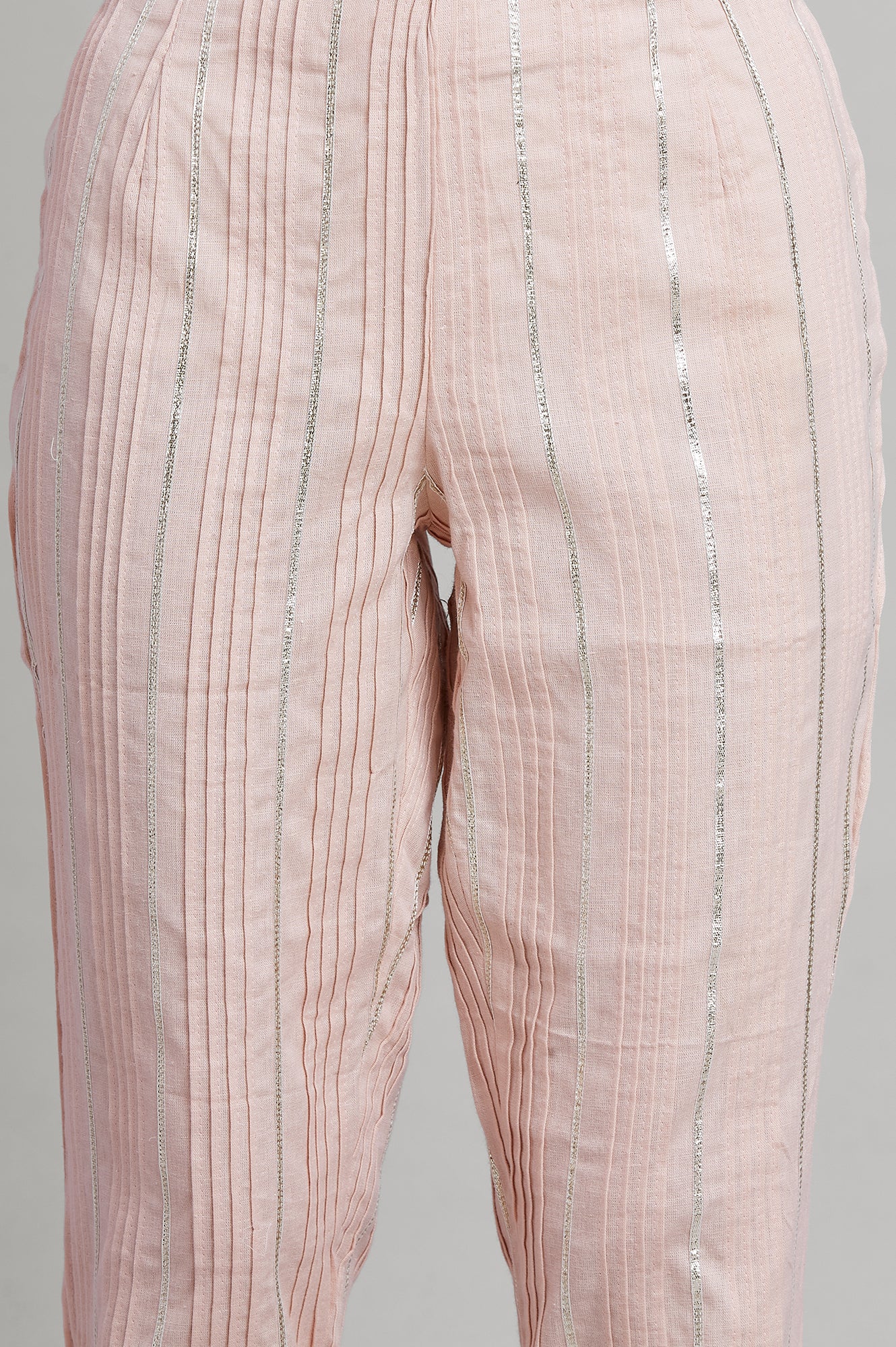 Light Pink Pleated Slim Pants