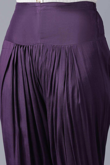 Dark Purple Solid Salwar Pants - wforwoman