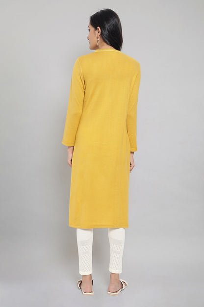 Yellow Solid Acrylic kurta