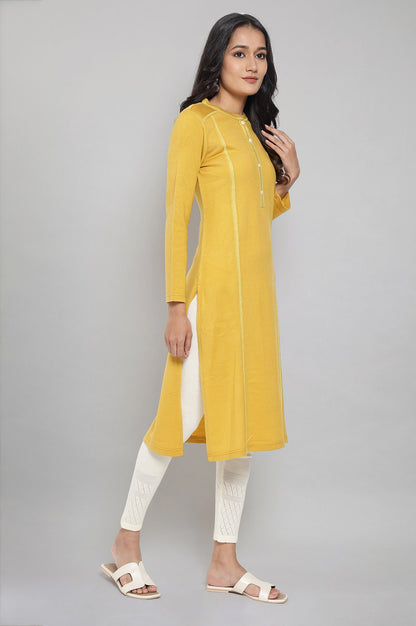 Yellow Solid Acrylic kurta