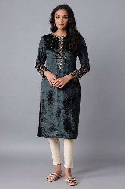 Grey Velvet kurta