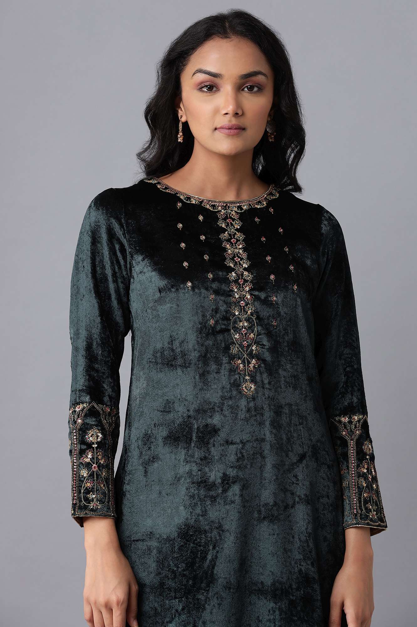 Grey Velvet kurta