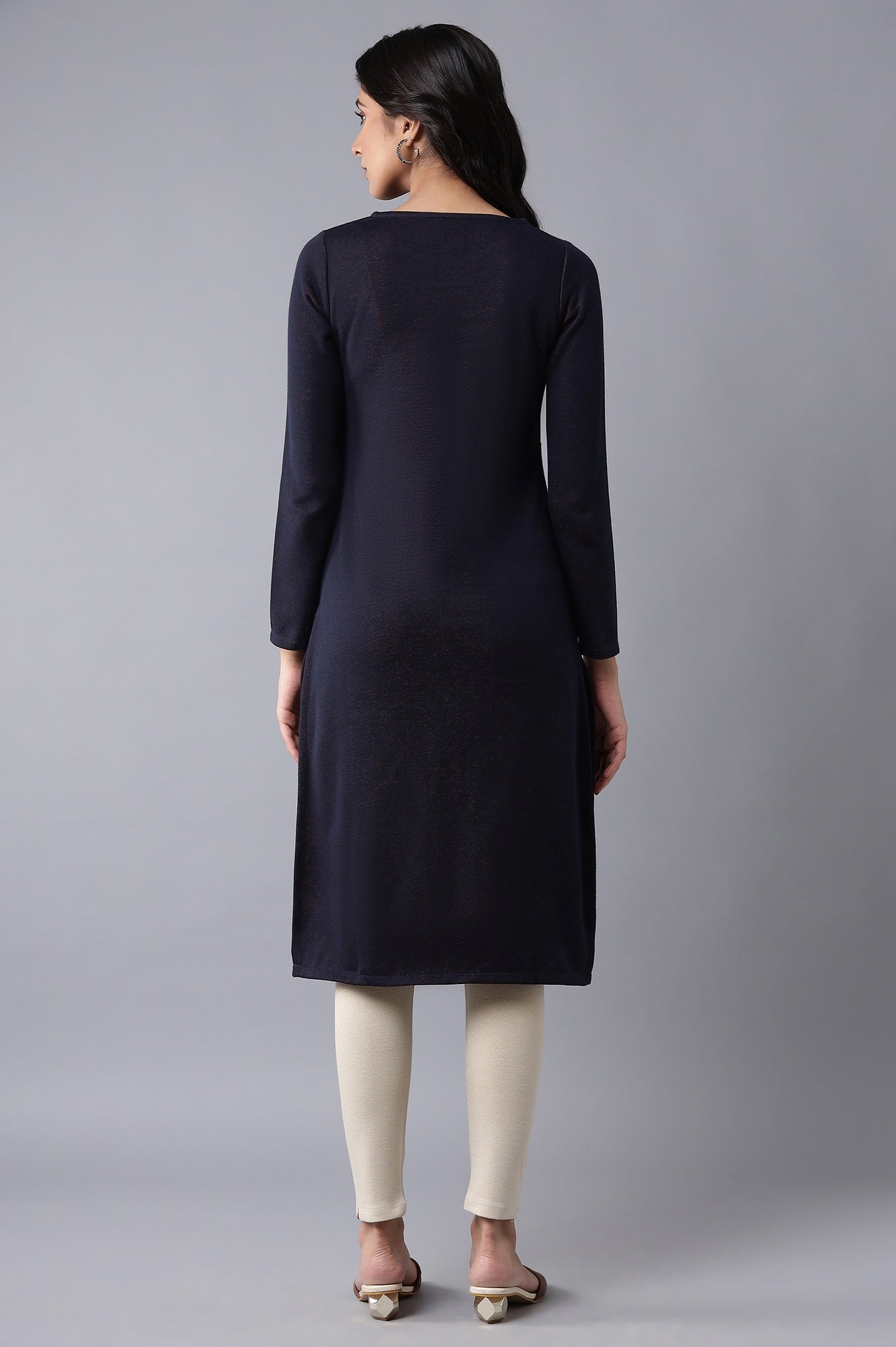 Navy Blue Winter Kurta