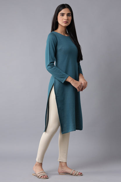 Teal Blue Winter kurta